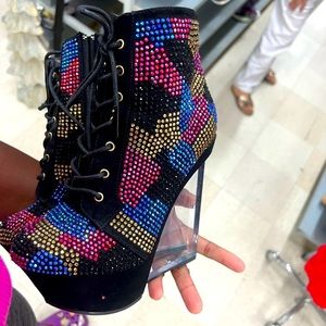 Sheikh crystal wedge heel